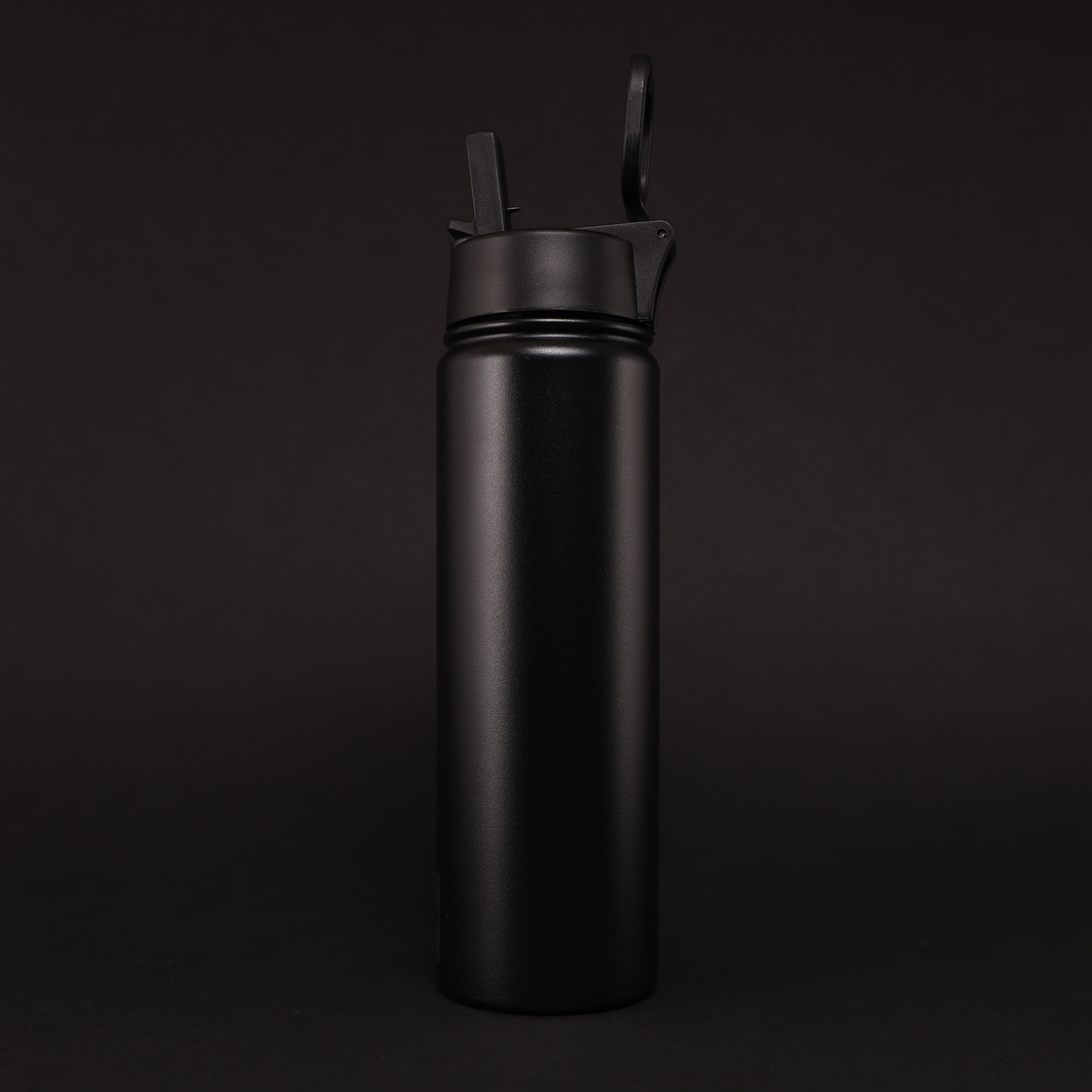 Versai Black Stainless Steel Straw Water Bottle (500ml / 650ml / 1L)