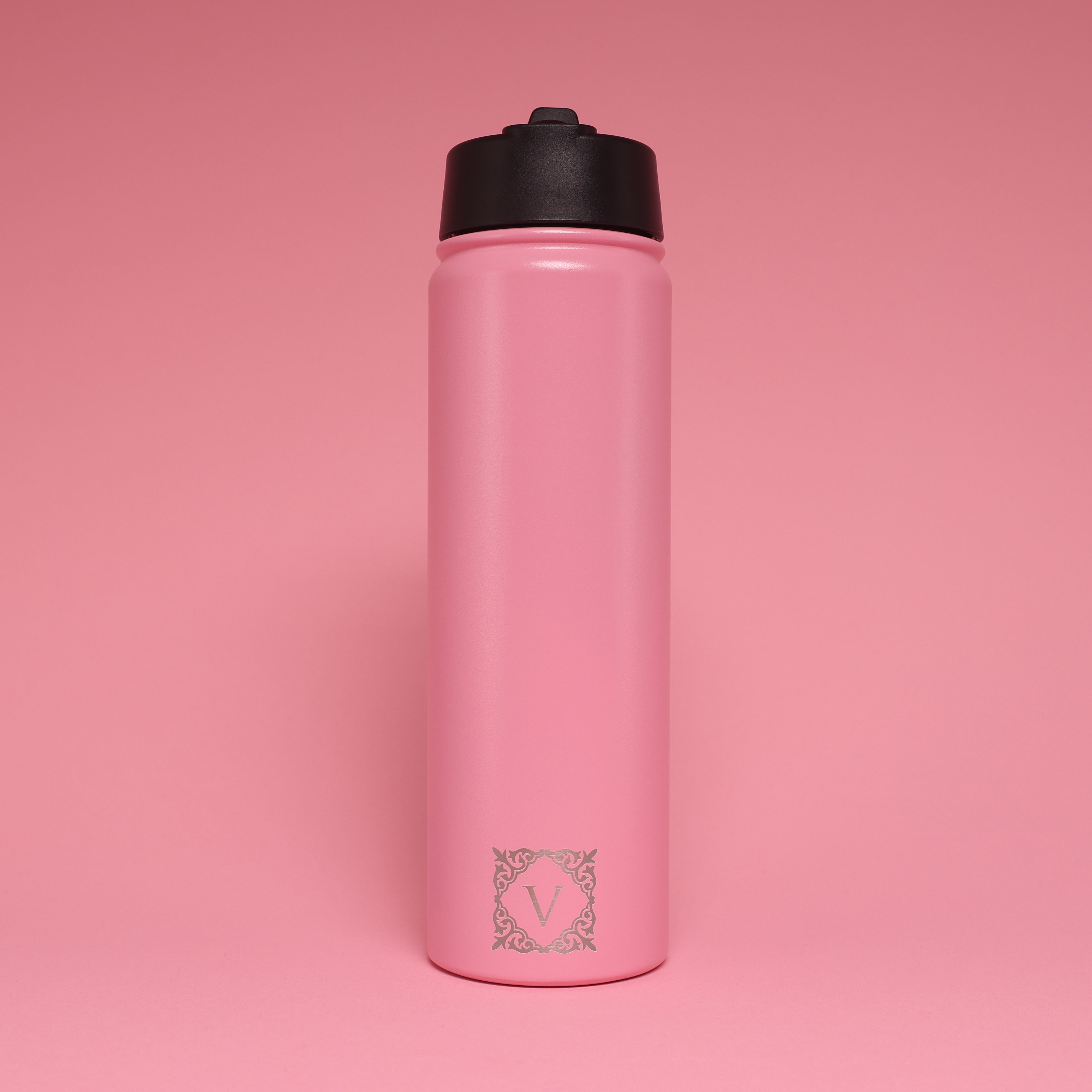 Versai Pink Stainless Steel Straw Water Bottle (500ml / 650ml / 1L)